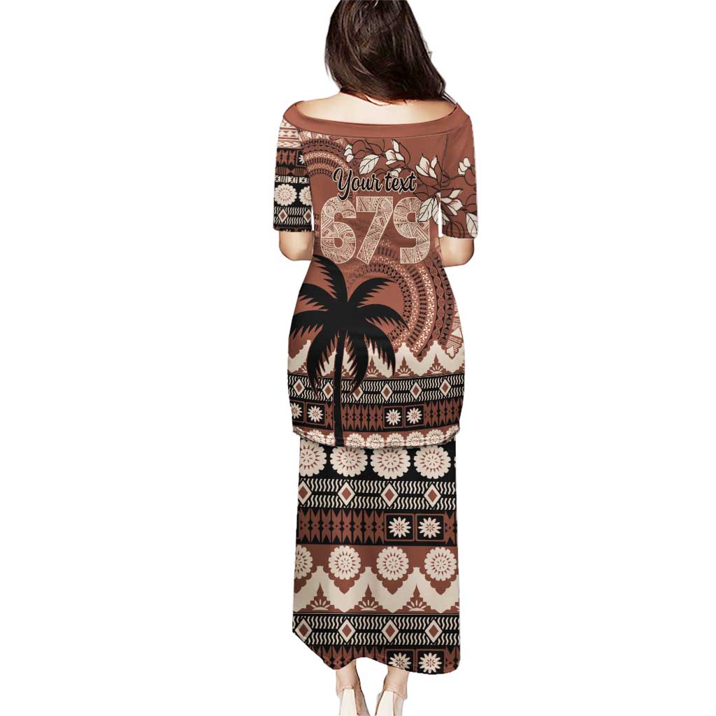 Personalised Bula Fiji 679 Puletasi Fijian Tagimoucia Masi Tapa Art