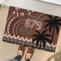 Personalised Bula Fiji 679 Rubber Doormat Fijian Tagimoucia Masi Tapa Art