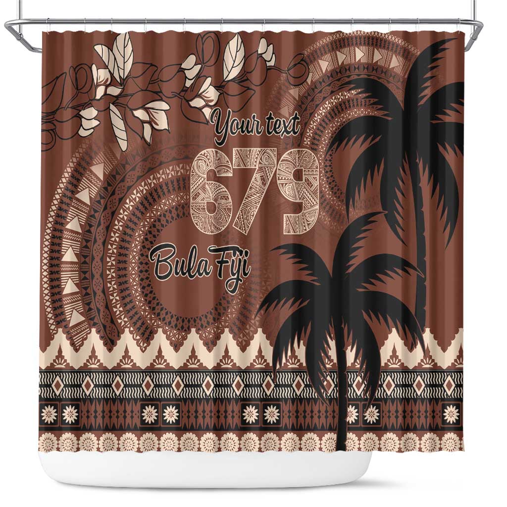 Personalised Bula Fiji 679 Shower Curtain Fijian Tagimoucia Masi Tapa Art