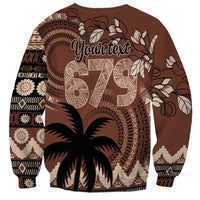 Personalised Bula Fiji 679 Sweatshirt Fijian Tagimoucia Masi Tapa Art