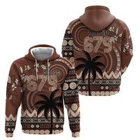 Personalised Bula Fiji 679 Zip Hoodie Fijian Tagimoucia Masi Tapa Art LT9 - Polynesian Pride