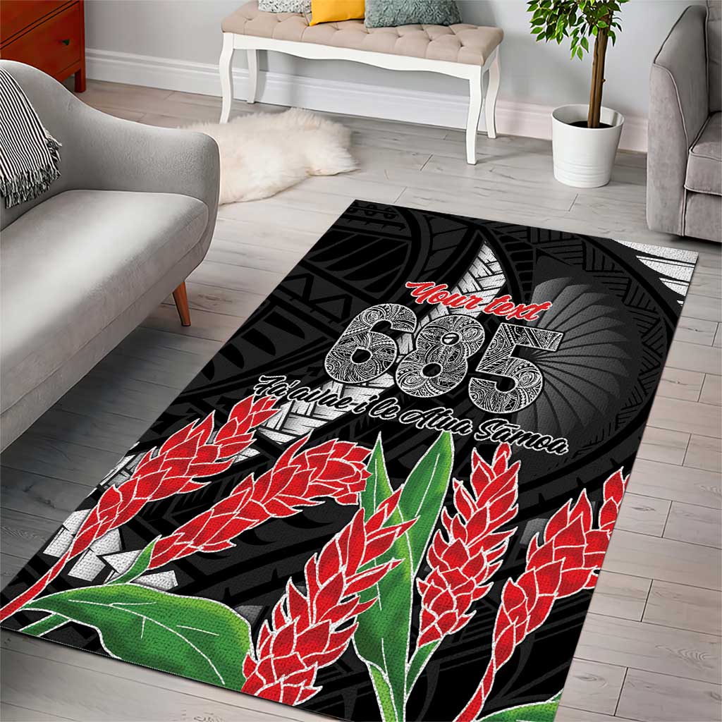 Personalised Samoa 685 Area Rug Teuila Flower With Black Samoan Tattoo
