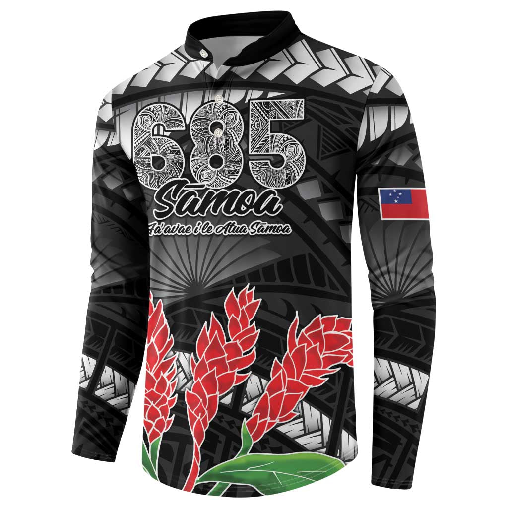 Personalised Samoa 685 Button Sweatshirt Teuila Flower With Black Samoan Tattoo
