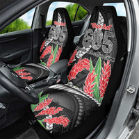 Personalised Samoa 685 Car Seat Cover Teuila Flower With Black Samoan Tattoo