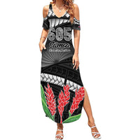 Personalised Samoa 685 Family Matching Summer Maxi Dress and Hawaiian Shirt Teuila Flower With Black Samoan Tattoo