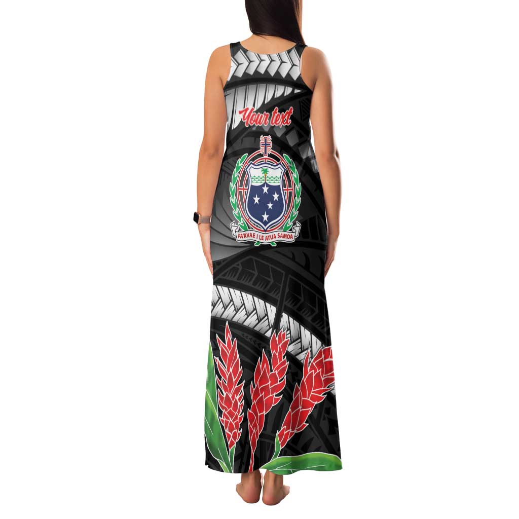 Personalised Samoa 685 Family Matching Tank Maxi Dress and Hawaiian Shirt Teuila Flower With Black Samoan Tattoo
