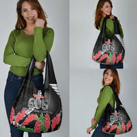 Personalised Samoa 685 Grocery Bag Teuila Flower With Black Samoan Tattoo