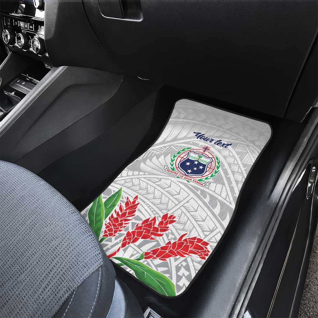 Personalised Samoa 685 Car Mats Teuila Flower With White Samoan Tattoo