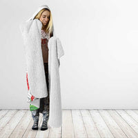 Personalised Samoa 685 Hooded Blanket Teuila Flower With White Samoan Tattoo