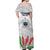 Personalised Samoa 685 Off Shoulder Maxi Dress Teuila Flower With White Samoan Tattoo