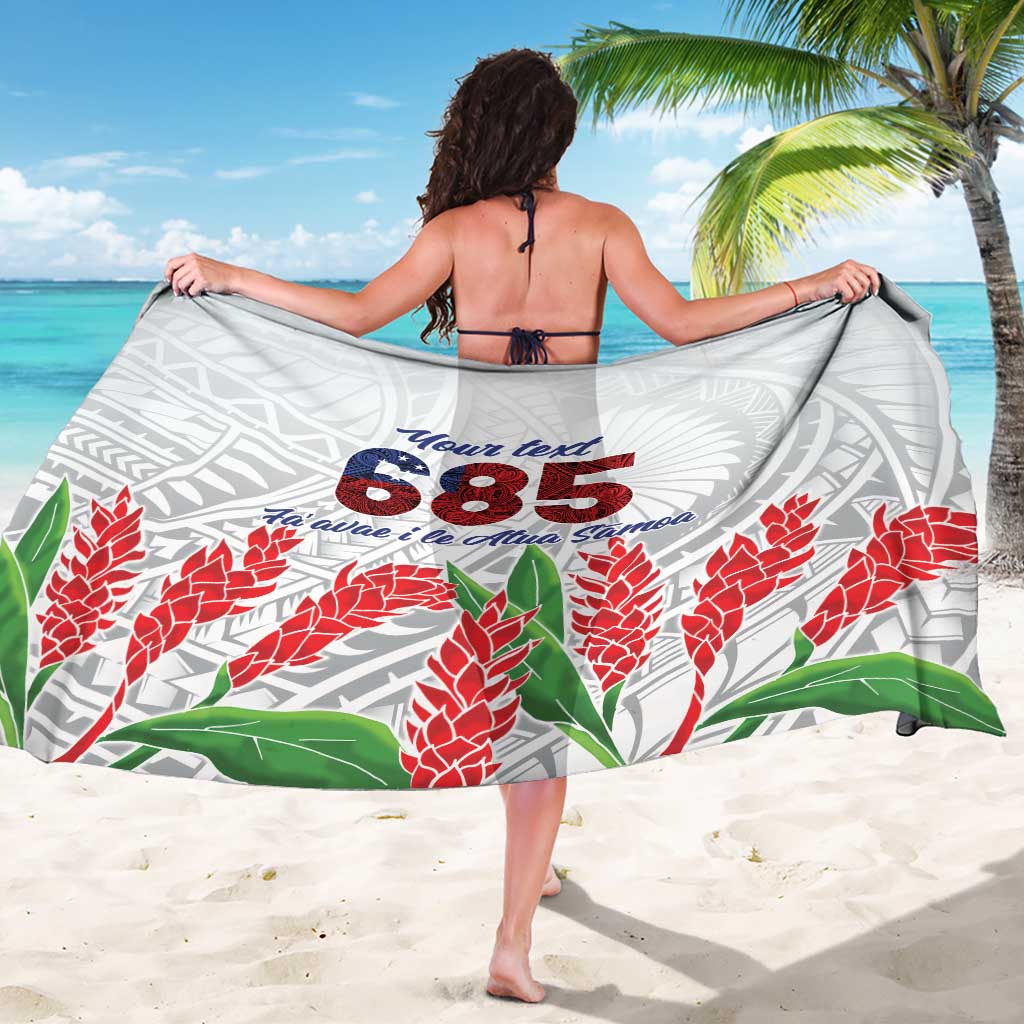 Personalised Samoa 685 Sarong Teuila Flower With White Samoan Tattoo