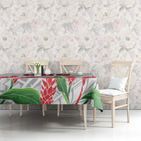 Personalised Samoa 685 Tablecloth Teuila Flower With White Samoan Tattoo