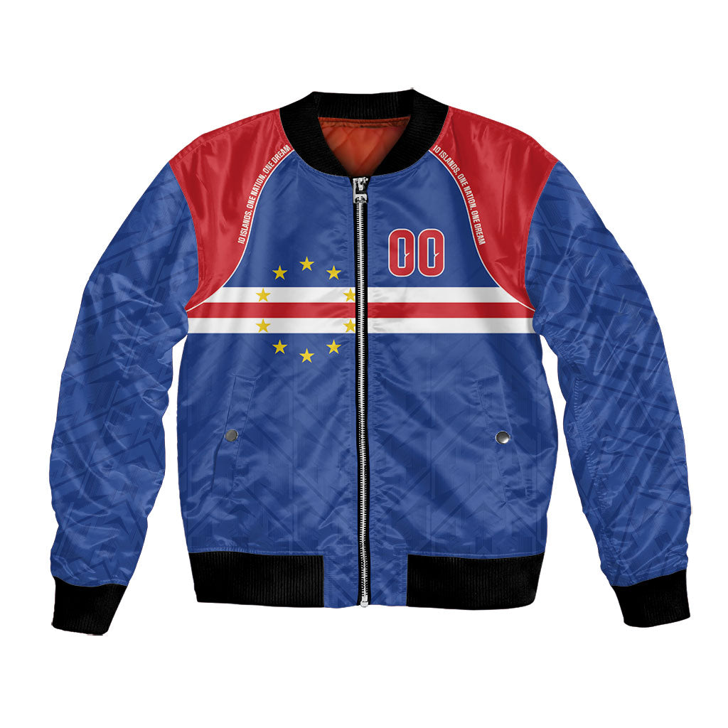 Cape Verde Atlantic Stars Custom Bomber Jacket Football 2026 Supporter LT9 Unisex Blue - Polynesian Pride