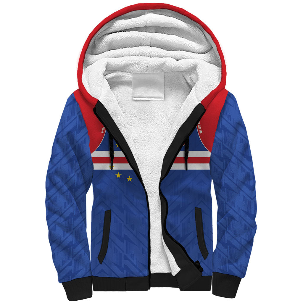 Cape Verde Atlantic Stars Custom Sherpa Hoodie Football 2026 Supporter LT9 Unisex Blue - Polynesian Pride