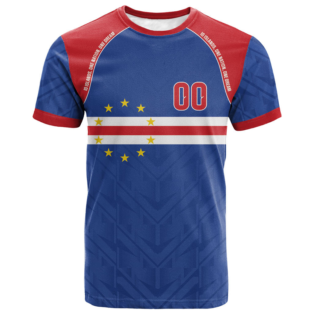 Cape Verde Atlantic Stars Custom T shirt Football 2026 Supporter LT9 Blue - Polynesian Pride