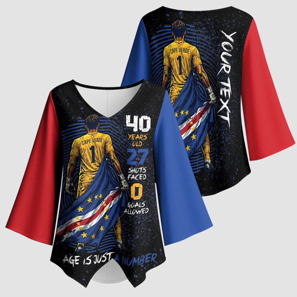 Cape Verde Goalkeeper Personalized Kimono Sleeve Blouse 40 Years Old 27 Shots Zero Goals Vintage