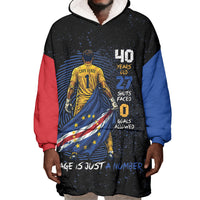 Cape Verde Goalkeeper Personalized Wearable Blanket Hoodie 40 Years Old 27 Shots Zero Goals Vintage