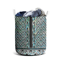 New Zealand Maori Niho Taniwha Laundry Basket Papua Shell - Mangopare Puhoro Pattern