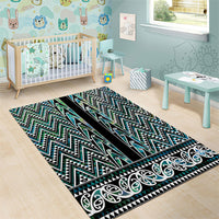 New Zealand Maori Niho Taniwha Area Rug Papua Shell - Mangopare Puhoro Pattern