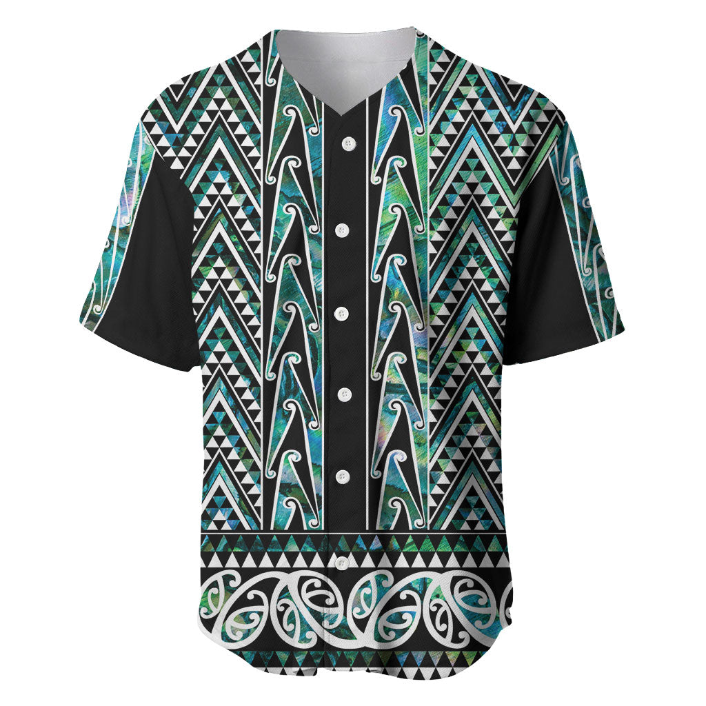 New Zealand Maori Niho Taniwha Baseball Jersey Papua Shell - Mangopare Puhoro Pattern LT9 Green - Polynesian Pride