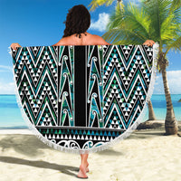 New Zealand Maori Niho Taniwha Beach Blanket Papua Shell - Mangopare Puhoro Pattern