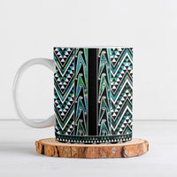 New Zealand Maori Niho Taniwha Ceramic Mug Papua Shell - Mangopare Puhoro Pattern