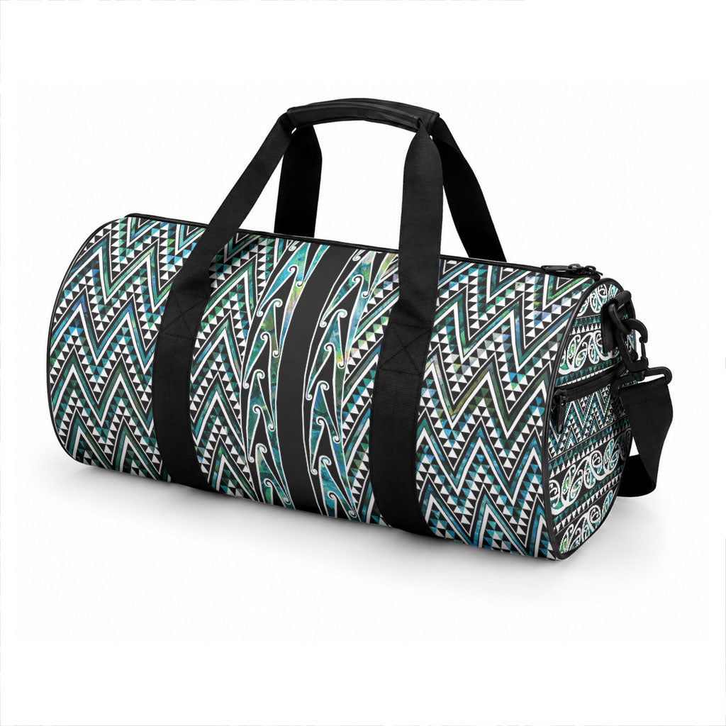 New Zealand Maori Niho Taniwha Duffle Bag Papua Shell - Mangopare Puhoro Pattern LT9 - Polynesian Pride