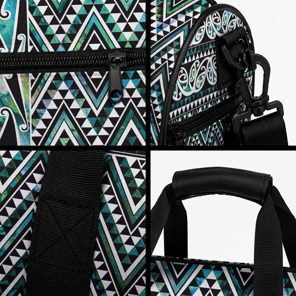 New Zealand Maori Niho Taniwha Duffle Bag Papua Shell - Mangopare Puhoro Pattern LT9 - Polynesian Pride