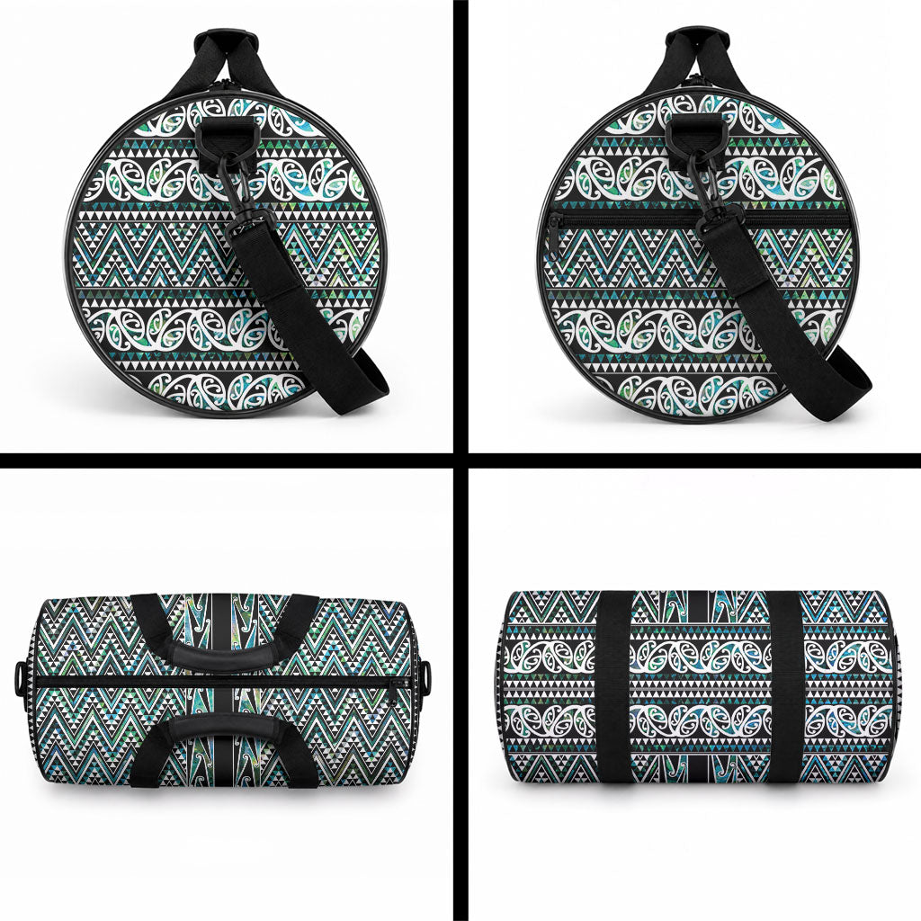 New Zealand Maori Niho Taniwha Duffle Bag Papua Shell - Mangopare Puhoro Pattern LT9 - Polynesian Pride