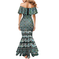 New Zealand Maori Niho Taniwha Family Matching Mermaid Dress and Hawaiian Shirt Papua Shell - Mangopare Puhoro Pattern LT9 - Polynesian Pride
