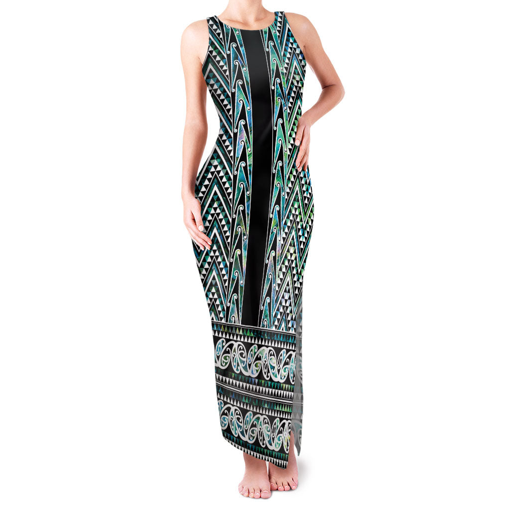 New Zealand Maori Niho Taniwha Family Matching Tank Maxi Dress and Hawaiian Shirt Papua Shell - Mangopare Puhoro Pattern