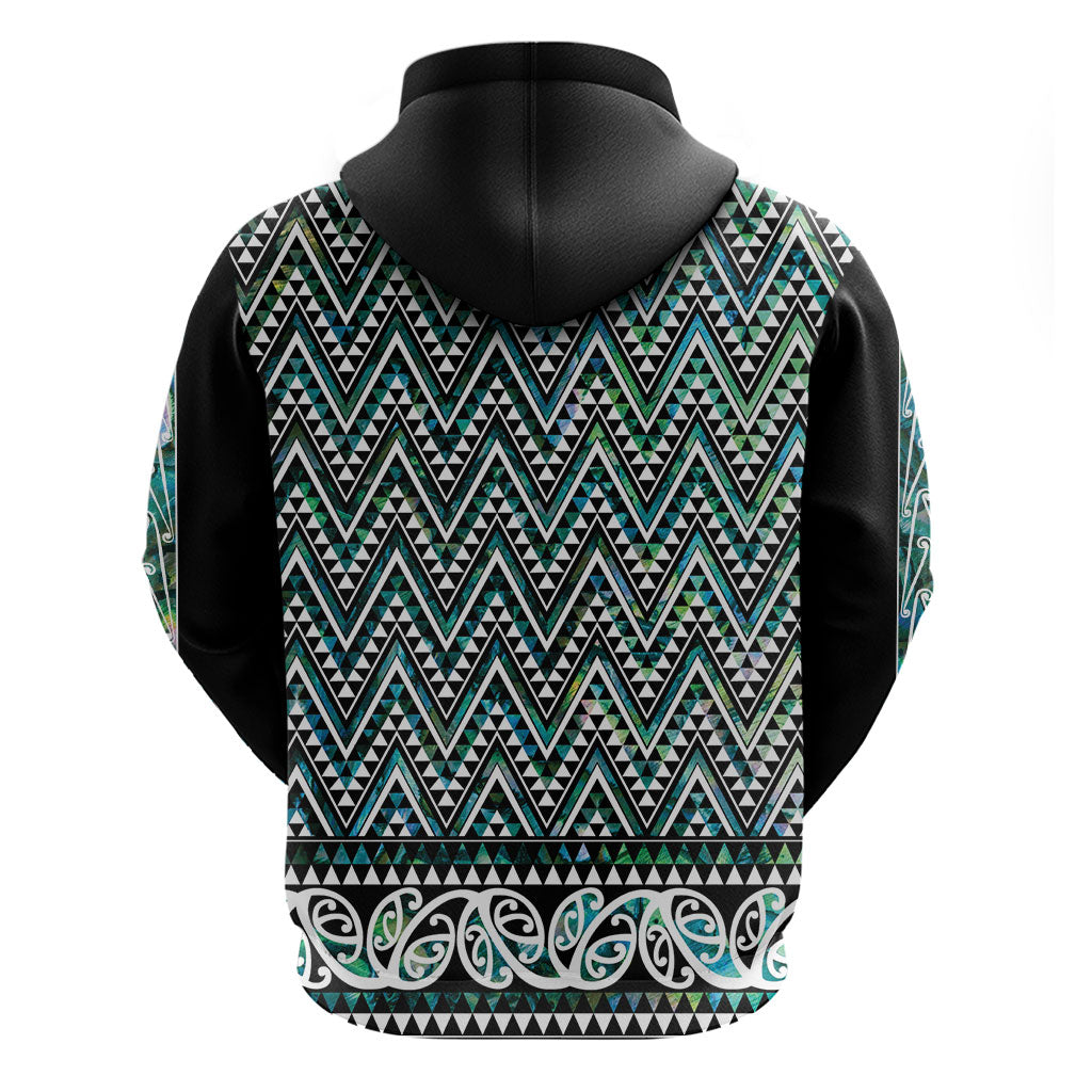 New Zealand Maori Niho Taniwha Hoodie Papua Shell - Mangopare Puhoro Pattern