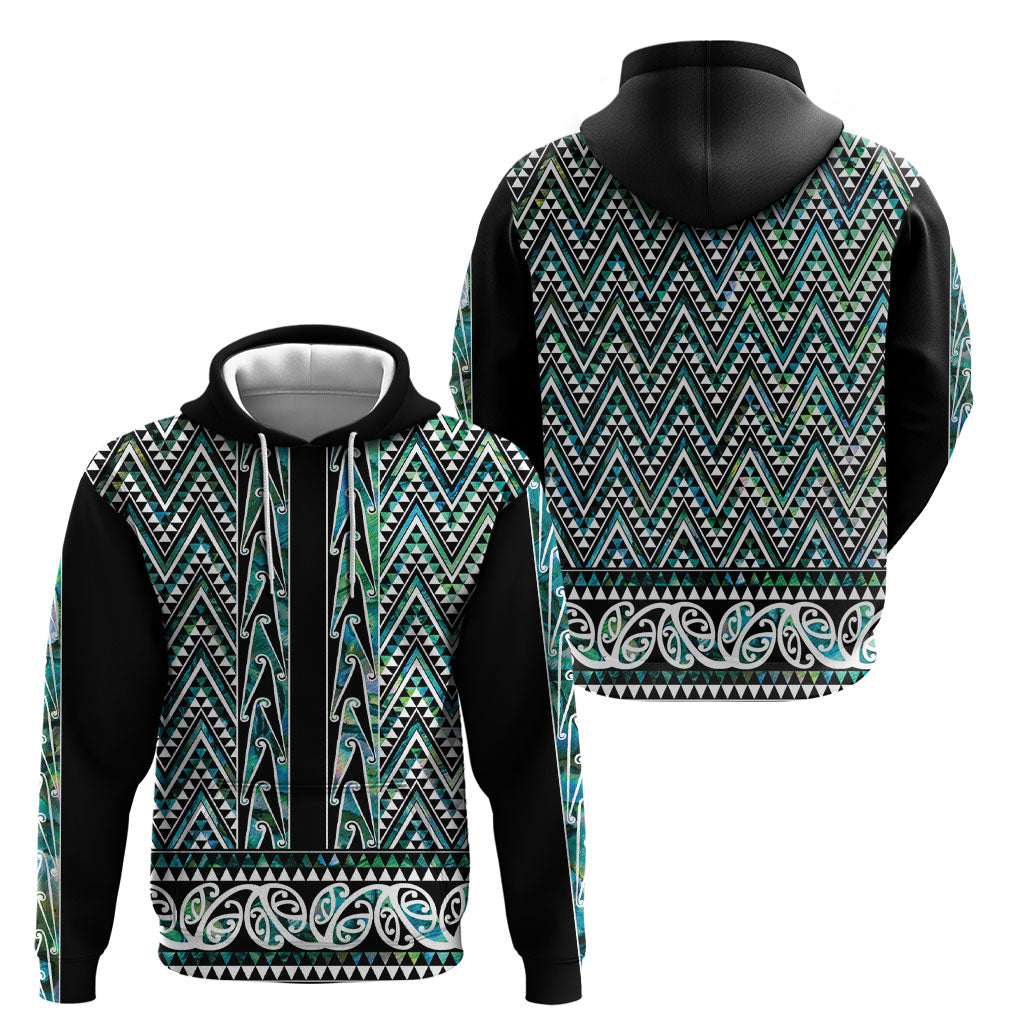 New Zealand Maori Niho Taniwha Hoodie Papua Shell - Mangopare Puhoro Pattern