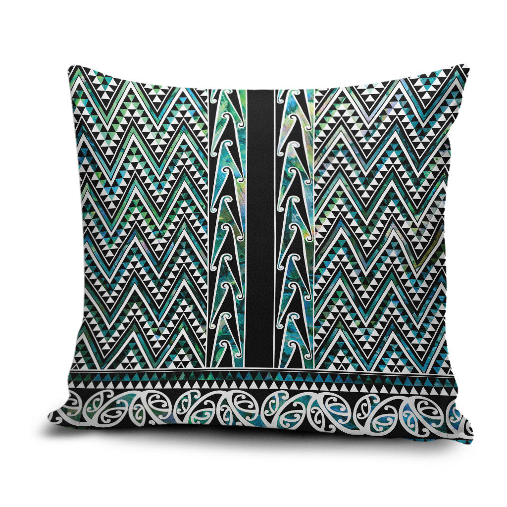 New Zealand Maori Niho Taniwha Pillow Cover Papua Shell - Mangopare Puhoro Pattern