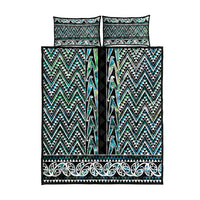 New Zealand Maori Niho Taniwha Quilt Bed Set Papua Shell - Mangopare Puhoro Pattern