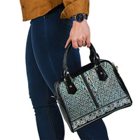 New Zealand Maori Niho Taniwha Shoulder Handbag Papua Shell - Mangopare Puhoro Pattern