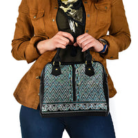 New Zealand Maori Niho Taniwha Shoulder Handbag Papua Shell - Mangopare Puhoro Pattern