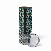New Zealand Maori Niho Taniwha Skinny Tumbler Papua Shell - Mangopare Puhoro Pattern