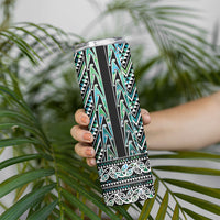 New Zealand Maori Niho Taniwha Skinny Tumbler Papua Shell - Mangopare Puhoro Pattern