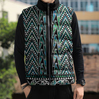 New Zealand Maori Niho Taniwha Sleeveless Puffer Jacket Papua Shell - Mangopare Puhoro Pattern