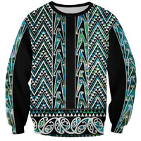 New Zealand Maori Niho Taniwha Sweatshirt Papua Shell - Mangopare Puhoro Pattern
