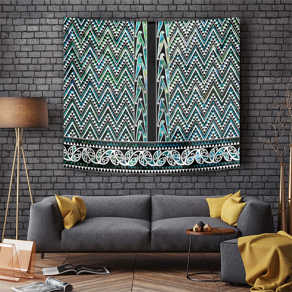 New Zealand Maori Niho Taniwha Tapestry Papua Shell - Mangopare Puhoro Pattern