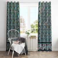 New Zealand Maori Niho Taniwha Window Curtain Papua Shell - Mangopare Puhoro Pattern