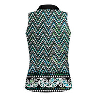 New Zealand Maori Niho Taniwha Women Sleeveless Polo Shirt Papua Shell - Mangopare Puhoro Pattern