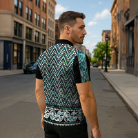 New Zealand Maori Niho Taniwha Zipper Polo Shirt Papua Shell - Mangopare Puhoro Pattern