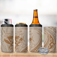 Hawaii Monk Seal and Map 4 in 1 Can Cooler Tumbler Polynesian Kanaka Maoli Beige Vibe