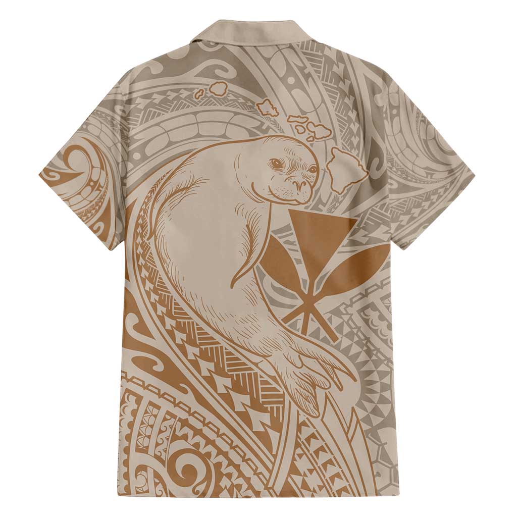 Hawaii Monk Seal and Map Family Matching Summer Maxi Dress and Hawaiian Shirt Polynesian Kanaka Maoli Beige Vibe LT9 - Polynesian Pride