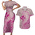 Hawaii Monk Seal and Map Couples Matching Short Sleeve Bodycon Dress and Hawaiian Shirt Polynesian Kanaka Maoli Pink Vibe