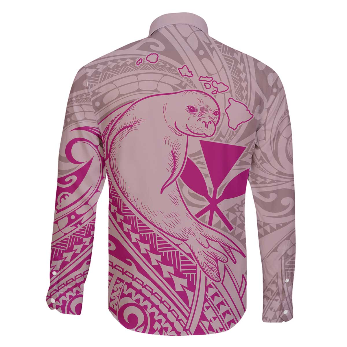 Hawaii Monk Seal and Map Family Matching Puletasi and Hawaiian Shirt Polynesian Kanaka Maoli Pink Vibe LT9 - Polynesian Pride