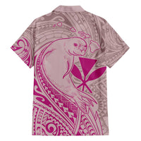 Hawaii Monk Seal and Map Family Matching Summer Maxi Dress and Hawaiian Shirt Polynesian Kanaka Maoli Pink Vibe LT9 - Polynesian Pride